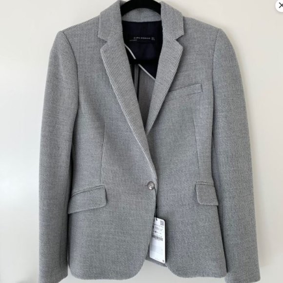 Zara Jackets & Blazers - ZARA Grey Knit Structured Blazer